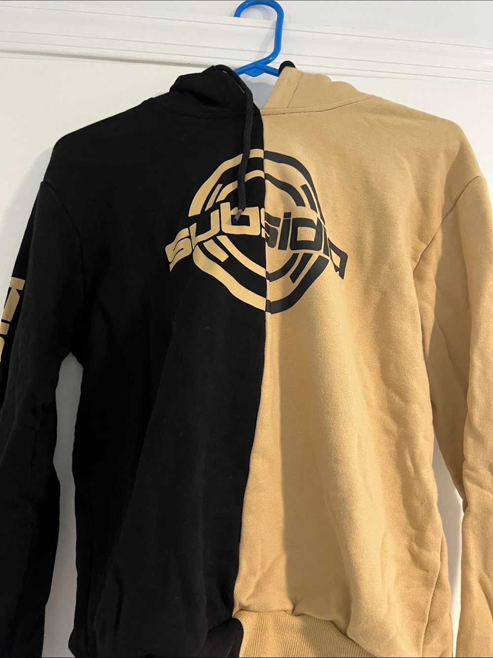 Subsidia Split Black and Tan Graphic Crewneck Excision Rave - Picture 4 of 11
